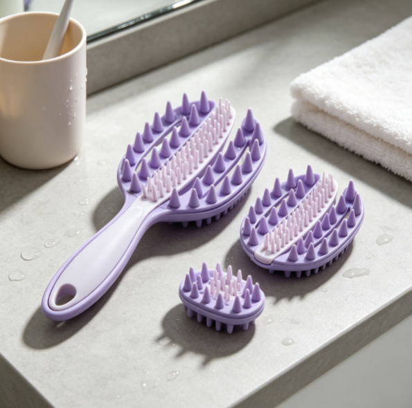 Curved Scalp Scrubber Shampoo Massage Brush